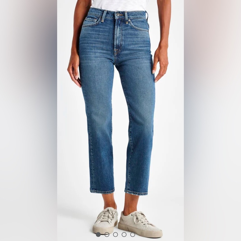 Splendid Womens Cropped Stovepipe High Waisted Straight Leg Jeans Blue Size 25